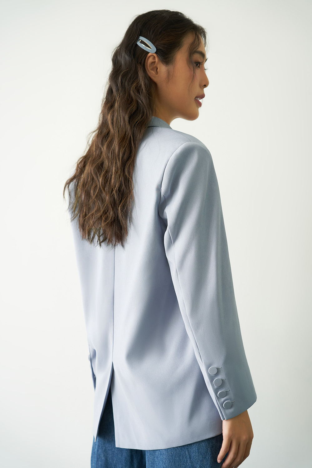 DOTTIE - Áo vest dáng rộng cài khuy - Xám - T0705