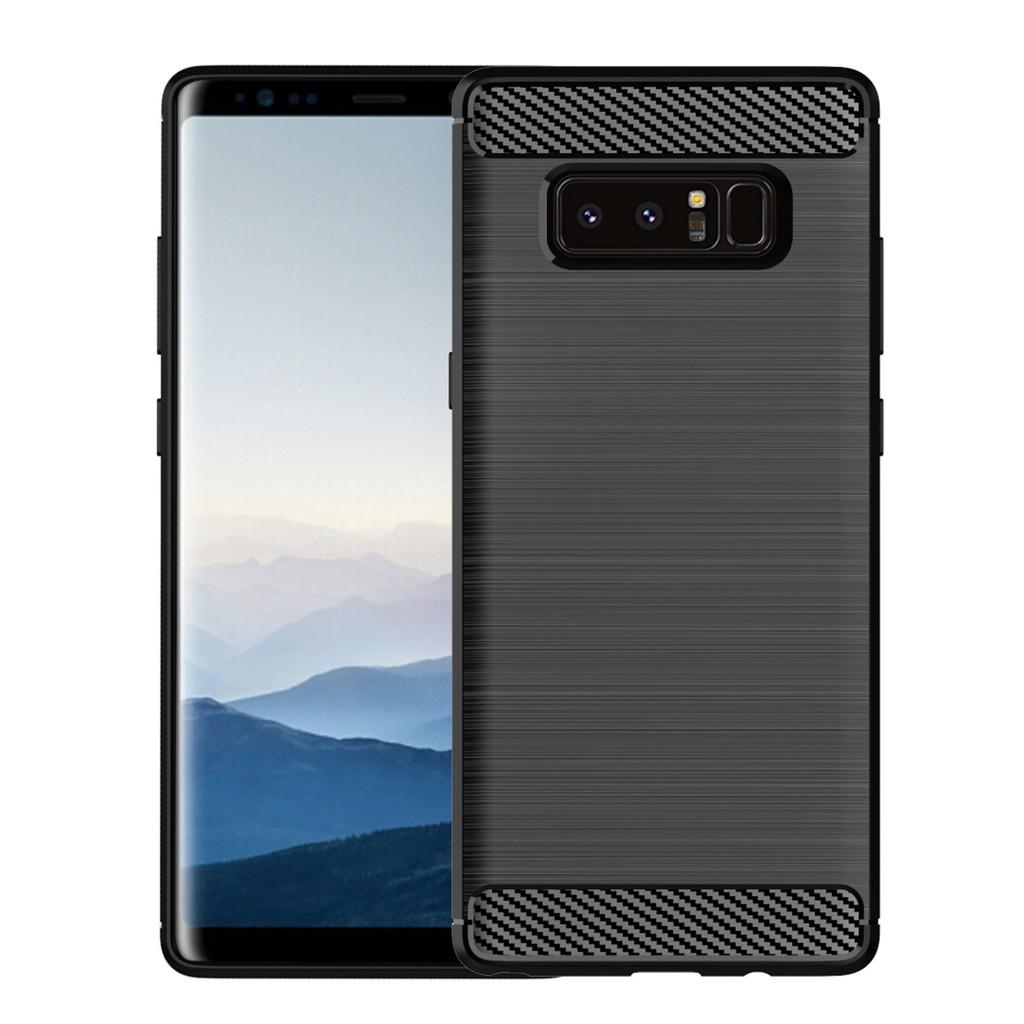 Ốp lưng cho Samsung Note 8 9 10 Plus, Ốp silicon mềm bằng sợi Carbon phay xước chống sốc chống vân tay cho Note 8 9 10 Plus