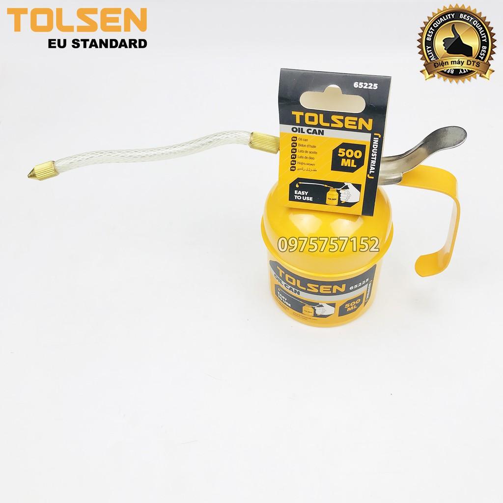 Bình châm nhớt công nghiệp kim loại cho máy móc cơ khí, ống nhựa dẻo TOLSEN 500ml - Tiêu chuẩn Châu Âu