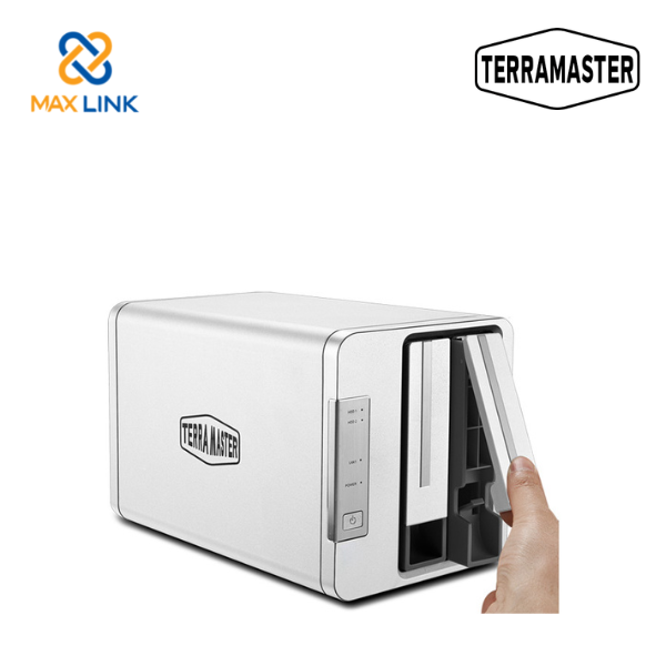 Bộ lưu trữ mạng NAS TerraMaster F2-221, Intel Dual-core 2.0GHz, 2GB RAM, LAN 2x 1GbE, 2 khay ổ cứng RAID 0,1,JBOD,Single - Hàng chính hãng