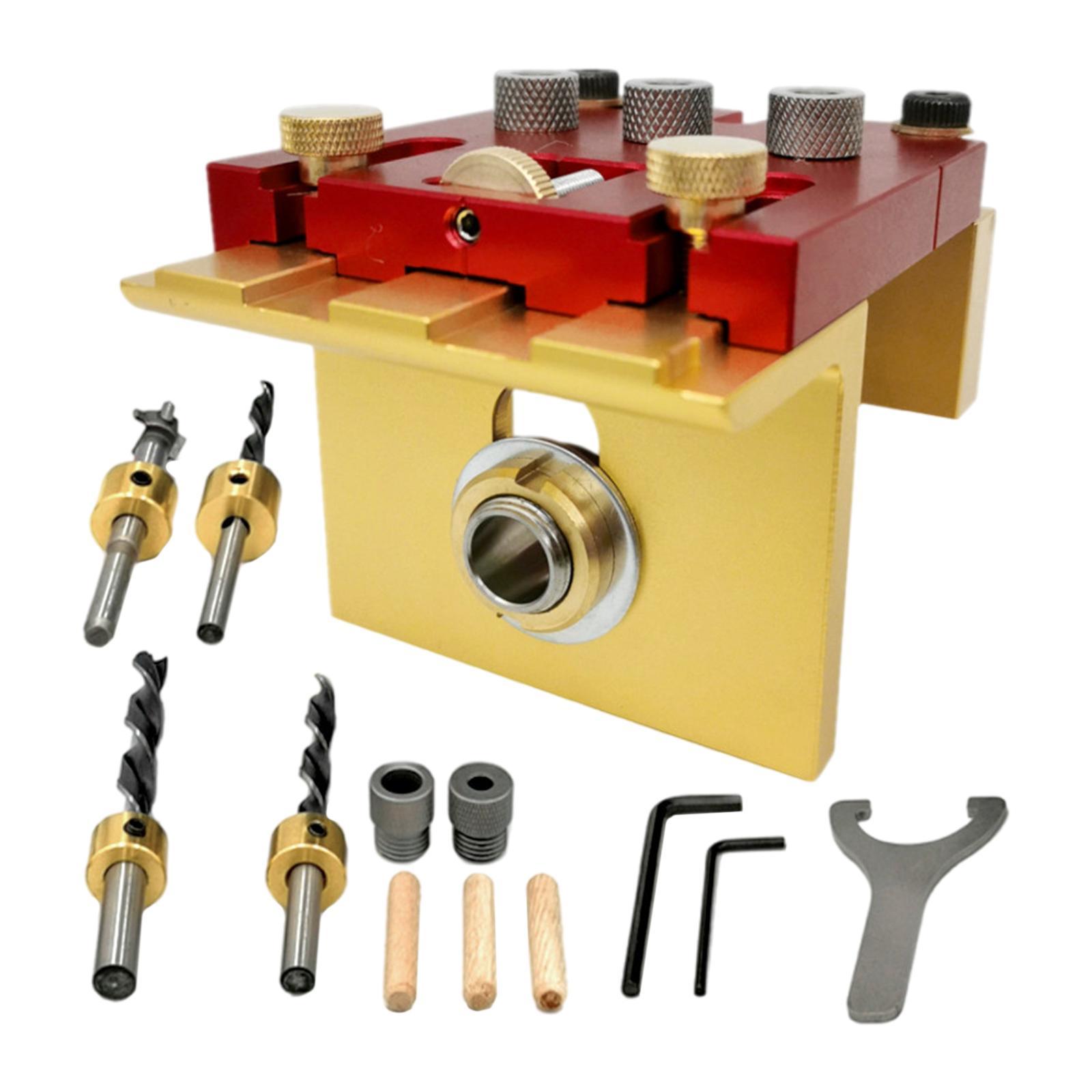 Aluminum Pocket Hole-Jig Kit, Woodworking Hole Positioning Punch for Woodworking Drilling Holes Home Furniture DIY Carpenter Puncher Tool