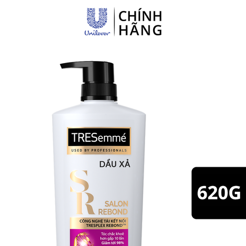 Dầu xả TRESEMME Salon Rebond dưỡng tóc hư tổn với Công nghệ Tái kết nối Keratin giúp ngăn gãy rụng đến 98% 620g