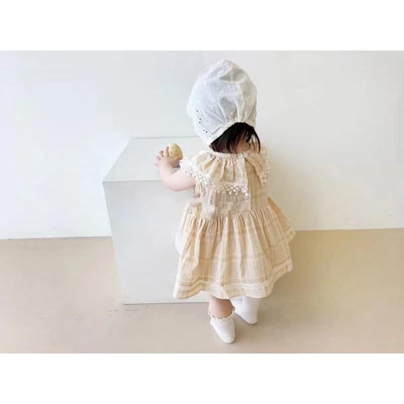 Váy linen xuất Hàn có chip chất mát rất xinh cho bé gái