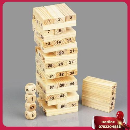 Bộ Đồ Chơi Rút Gỗ Số Thông Minh 54 Thanh - Miễn Phí Vận Chuyển