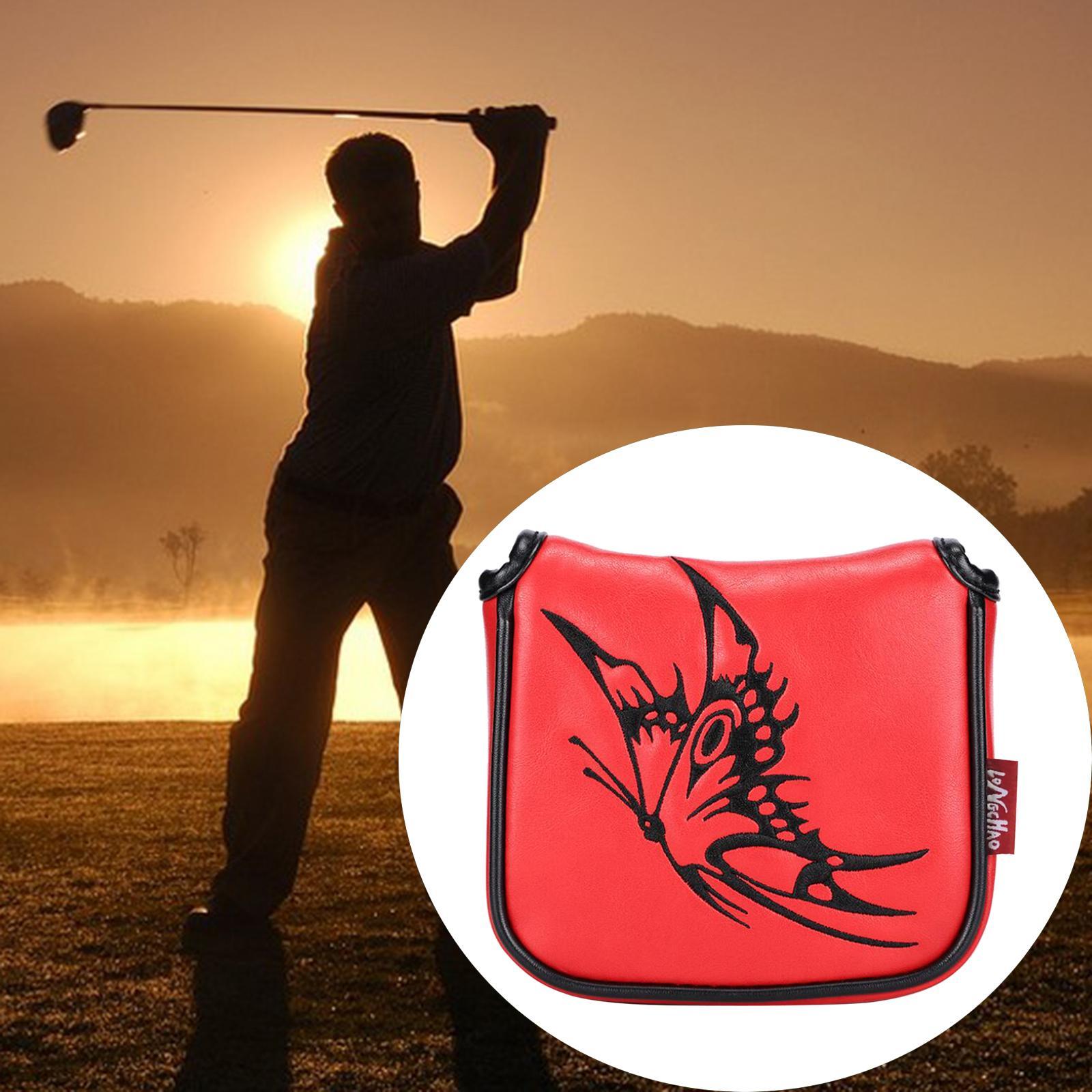 2PCS Universal Golf Mallet Putter Covers Headcover Magnetic Closure Guard