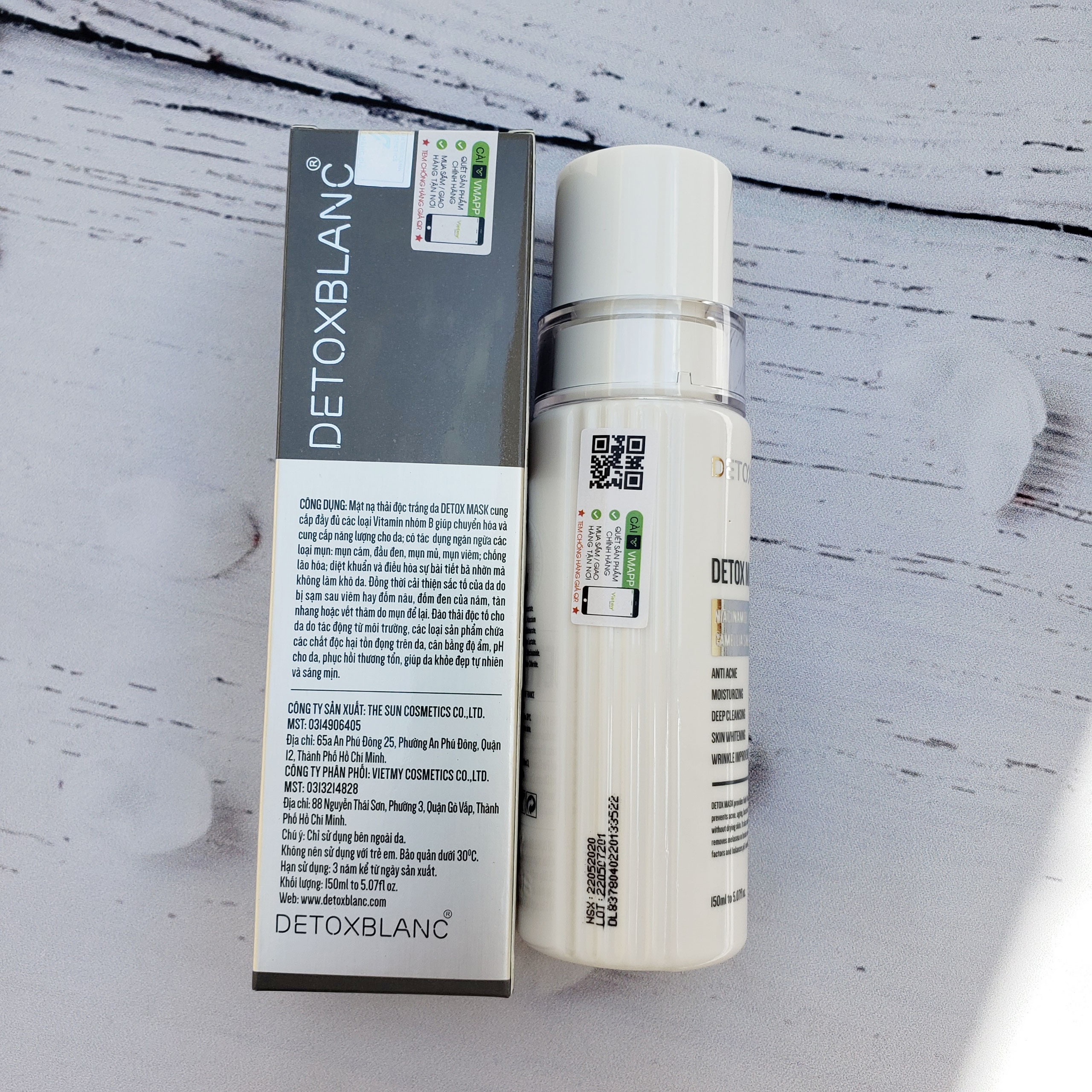 Combo Detox Blanc Thải độc Giảm mụn tận gốc Mặt Nạ Detox mask và Serum mụn Lộc Đề + Tặng kèm băng đô thời trang