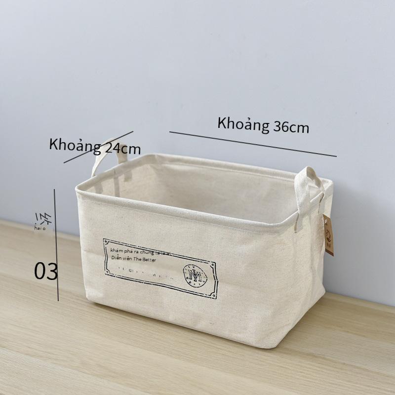 Phong cách mới nhất thương mại điện tử hàng gia dụng lưu trữ tại nhà vải bông và vải lanh giỏ lưu trữ nghệ thuật hộp lưu trữ máy tính để bàn Pháp 4 phong cách