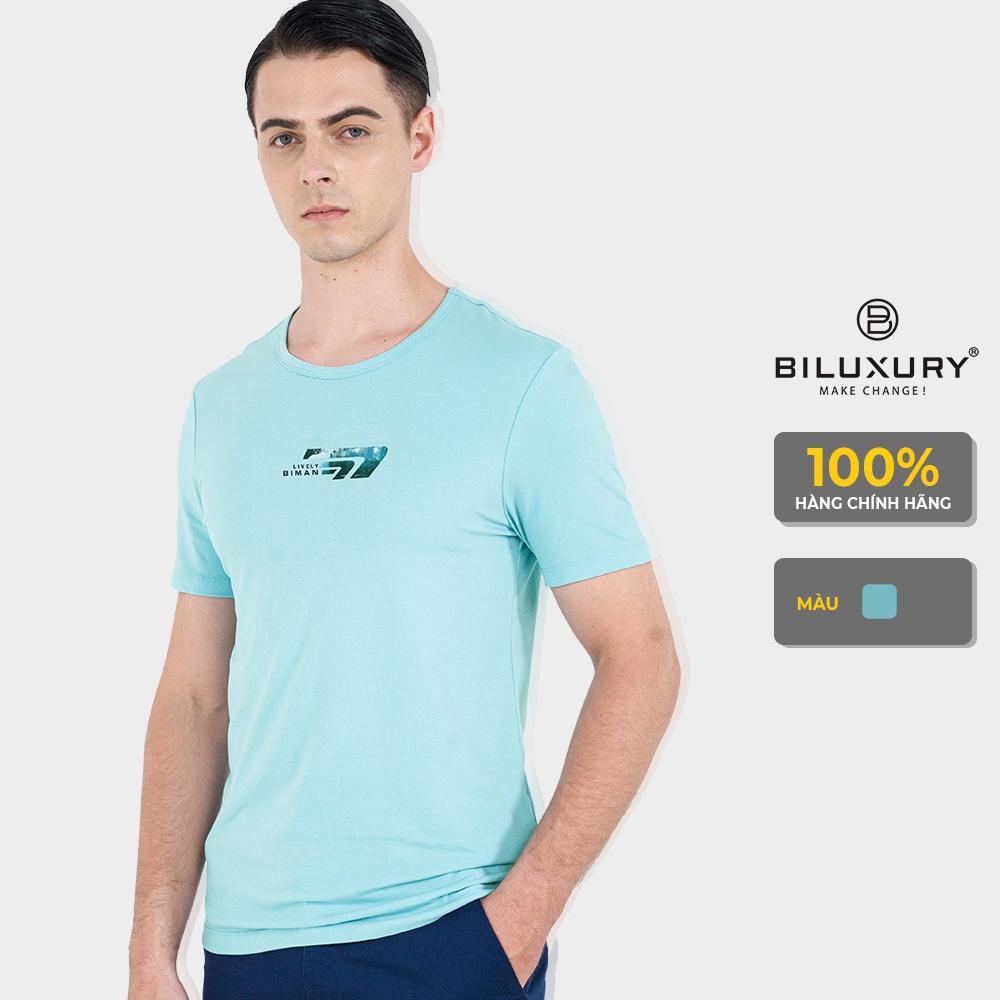 Áo Thun Nam Ngắn Tay Cổ Tròn  Chất Liệu Cotton Cao Cấp Trẻ Trung, Thoáng Mát Chính Hãng Biman By BiLuxury 5APKH010XNG