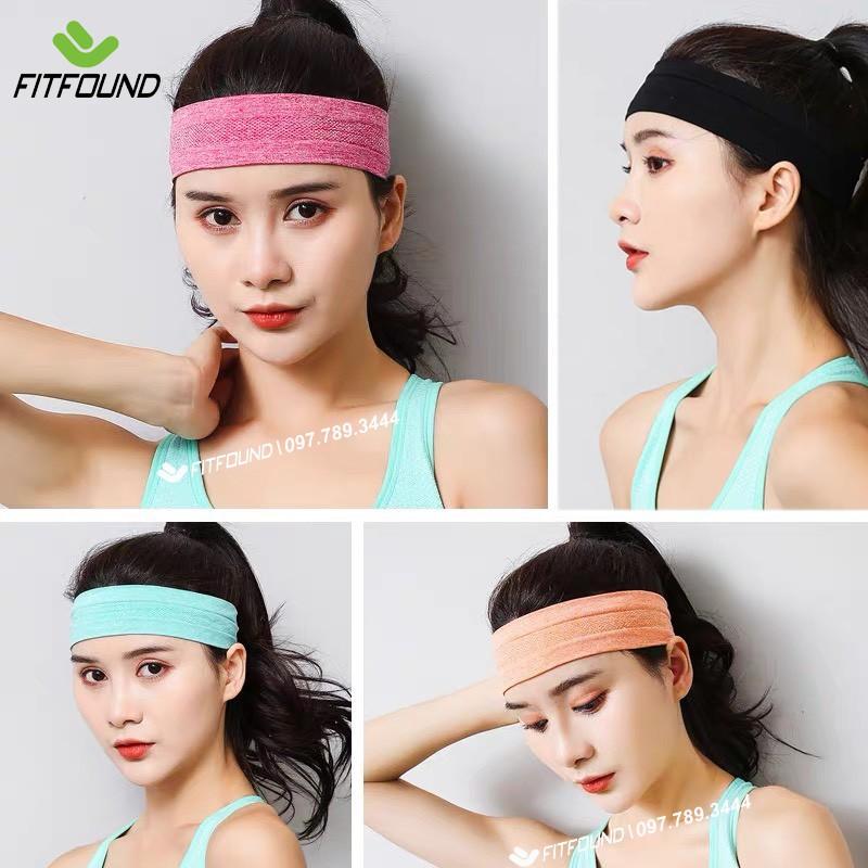 Băng đô thể thao đeo trán headband cotton chặn thấm mồ hôi chống trượt lulu bản 4,8cm