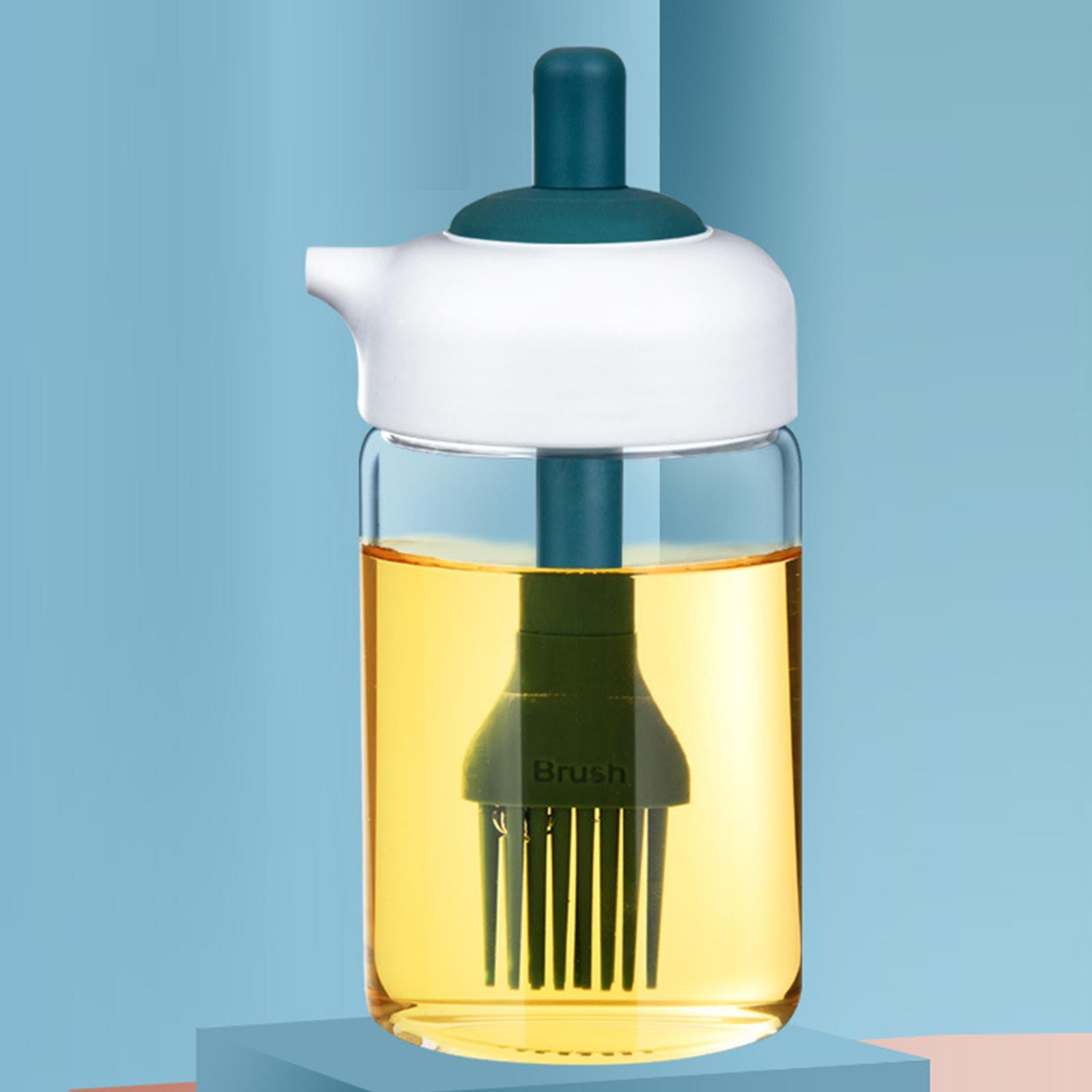 2Pcs Oil Bottle Oil Dispenser with Silicone Brush 230ml Leakproof