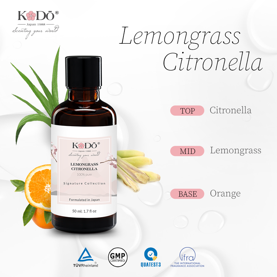 KODO - Lemongrass Citronella - Tinh Dầu Nước Hoa Thơm Phòng Nguyên Chất – Signature Collection - 10ml/50ml/110ml/500ml