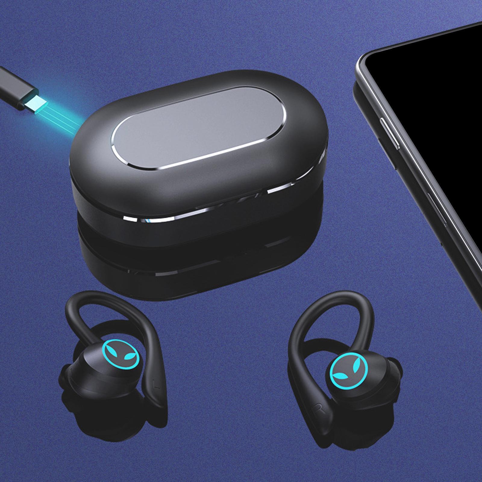 Bluetooth Earhook Earbuds with Charging Case Waterproof Noise Cancelling 500mAh Sports Earphones Headphones Headsets for Gaming Business Gym