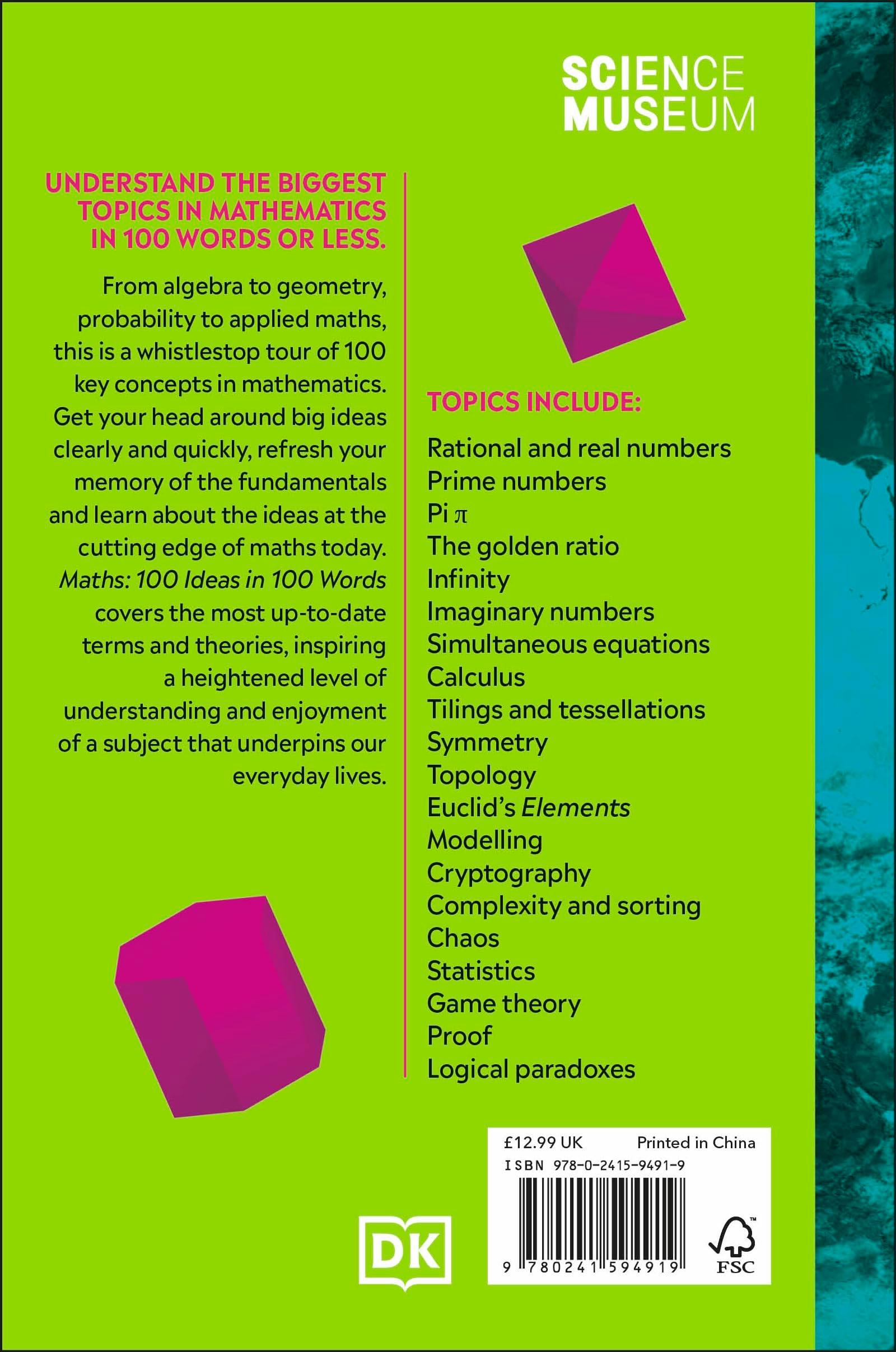 Sách ngoại văn: The Science Museum 100 Maths Ideas In 100 Words - A Whistle-Stop Tour Of Key Concepts