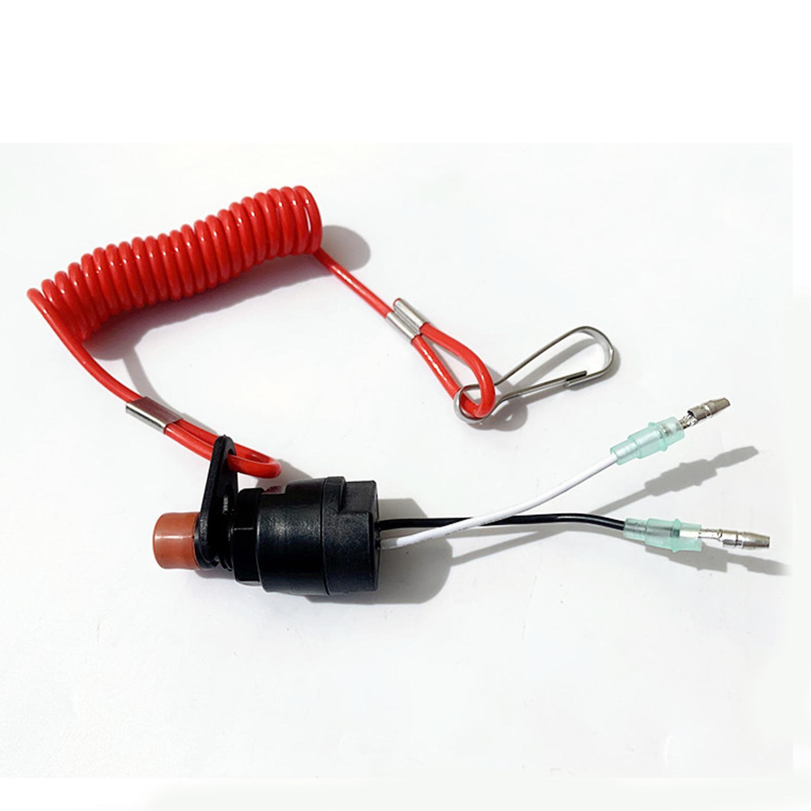 Outboard Motor Kill Switch W/ Safety Tether Lanyard Fit for Red