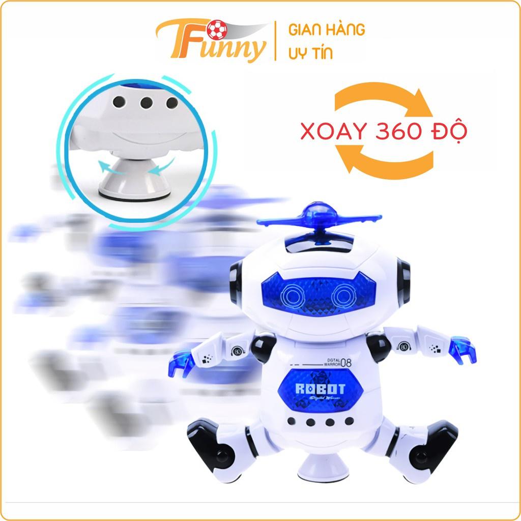 Robot nhảy múa xoay 360 độ có chong chóng xoay cao cấp siêu dễ thương dành cho bé