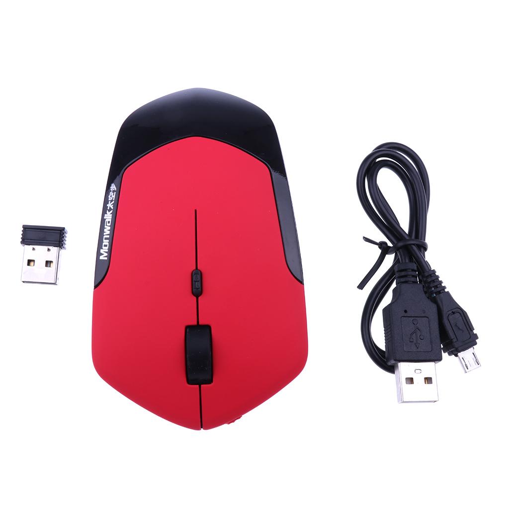 USB Wireless Mouse 2.4G Optical Adjustable 1600DPI Ergonomic Mouse