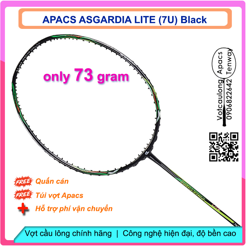 Vợt cầu lông Apacs Asgardia Lite - 7U (73gr)| Mẫu Apacs 7U đầu tiên tại VN, siêu nhẹ như bông, sơn nhám tuyệt đẹp