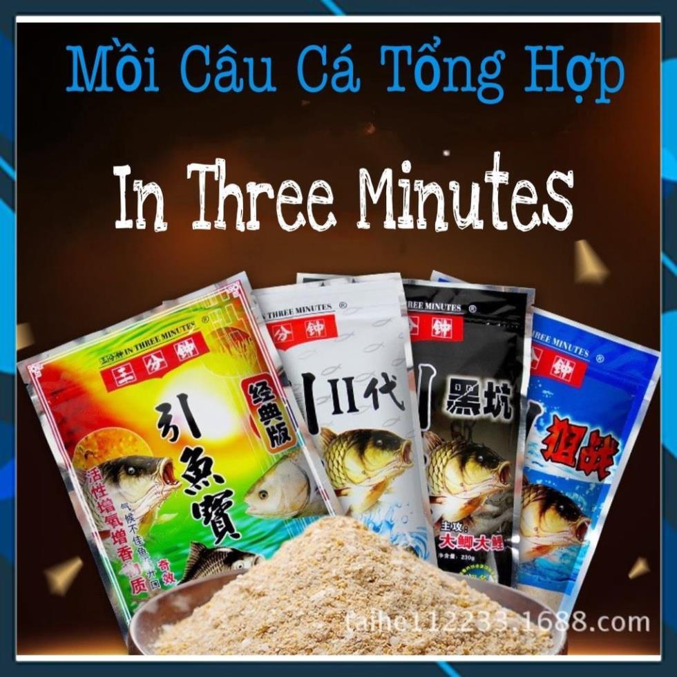 Mồi Câu Cá _ Mồi Cám Câu Cá Chép - Trắm - Trôi - Mè - Diếc Tổng Hợp Đại Lý Đồ Câu Cá IN THREE MINUTES Cực Thơm