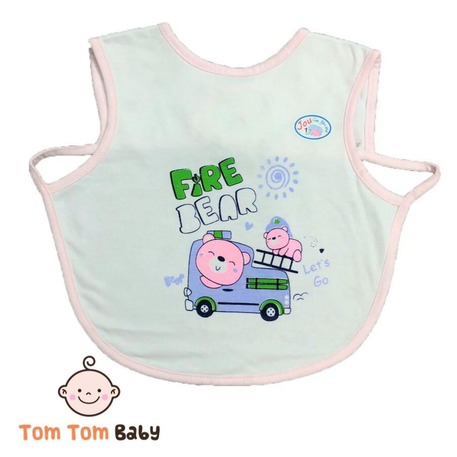 Yếm áo ăn dặm cotton 2 lớp loại lớn JOU cho bé từ 12-18M (miếng dán phía sau)