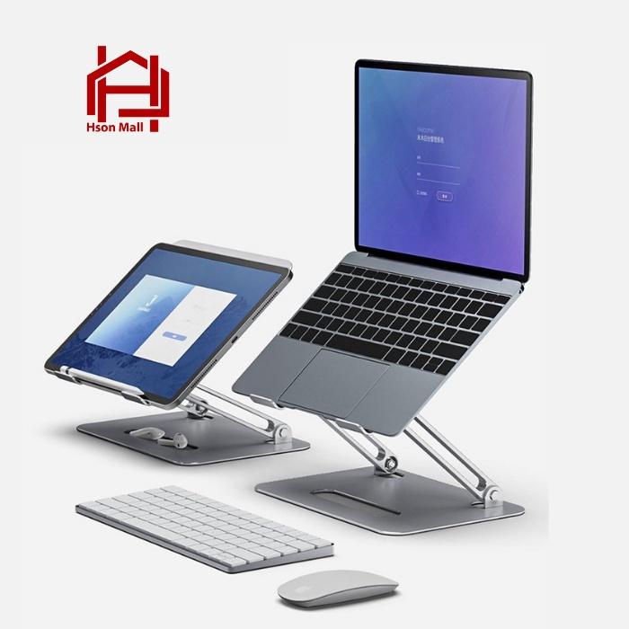 Giá đỡ tản nhiệt laptop macbook, kệ đỡ máy tính ipad nhôm cao cấp để bàn chỉnh góc linh hoạt