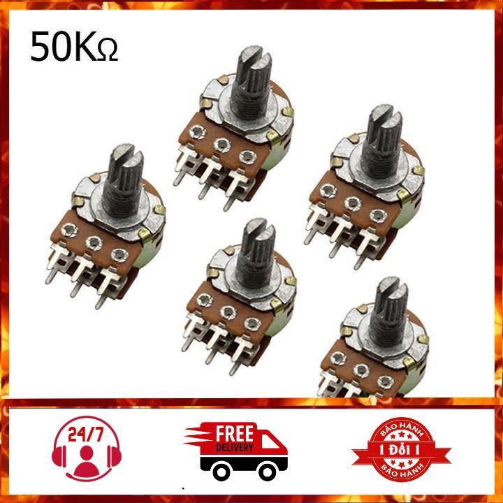 Bộ 5 biến trở Volum, triết áp Đôi 50K