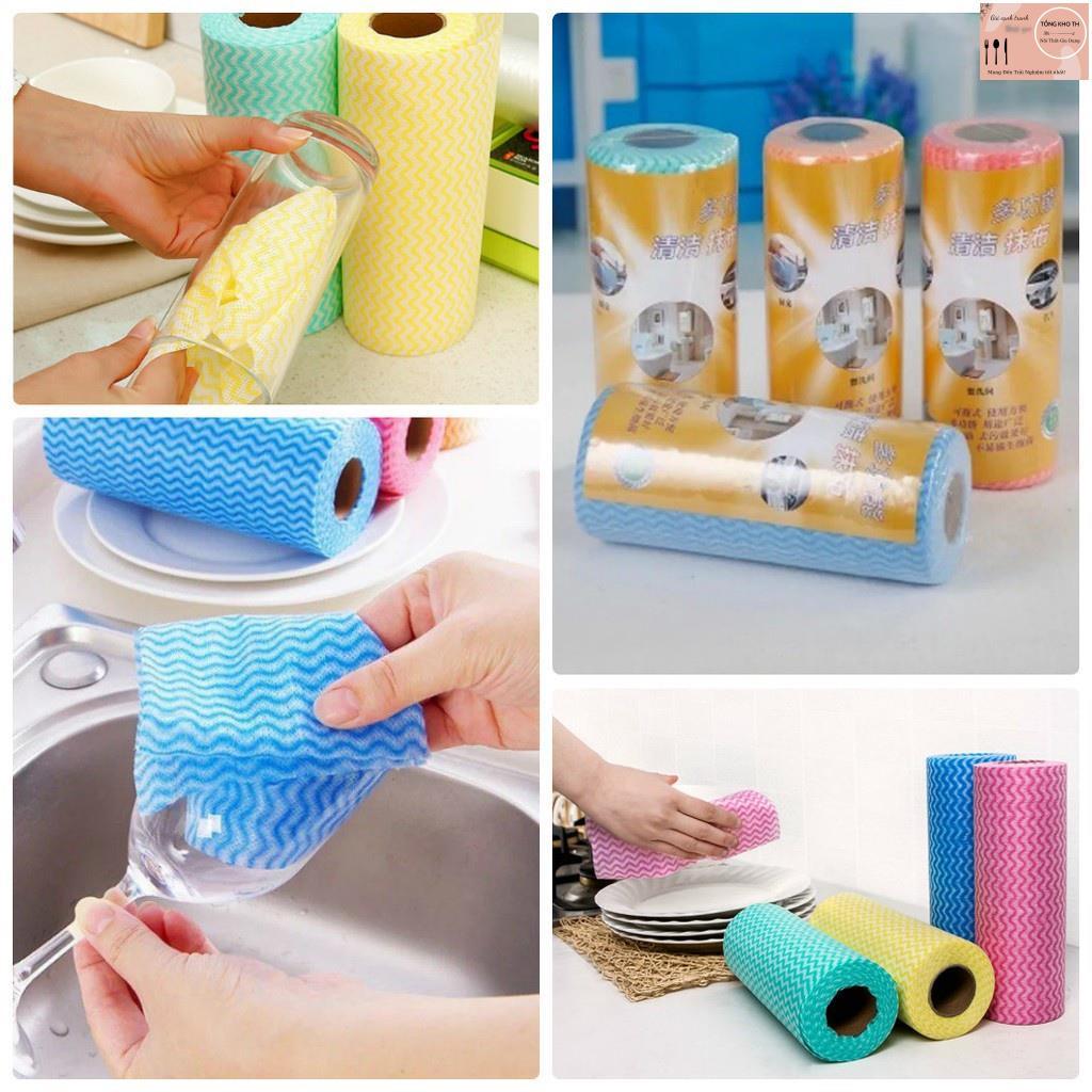 Cuộn giấy lau đa năng bằng khăn lau bếp vải không dệt , Cuộn giấy lau nhà bếp đa năng siêu tiện lợi