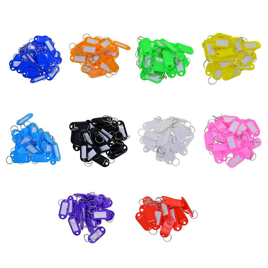 100pcs Removable Waterproof Key Tags ID Name Card Tags Mark Label Blue