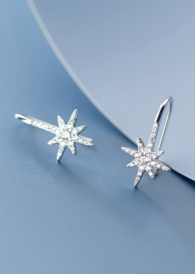 Bông Tai Nữ | Bông Tai Nữ Bạc S925 Ngôi Sao Tám Cánh B2490 - Bảo Ngọc Jewelry