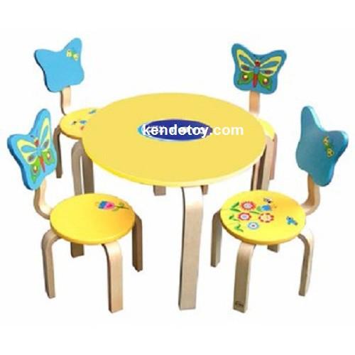 Ghế tựa lưng hình bướm | Bàn ghế trẻ em bằng gỗ