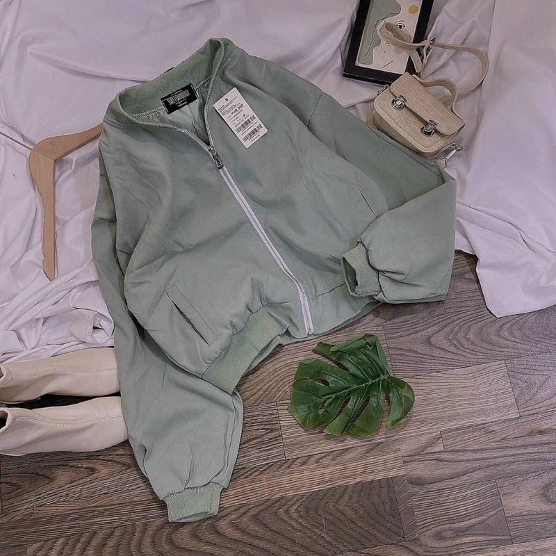 Áo khoác lửng croptop kaki dạ da lộn 2 lớp tay dơi bomber không nón unisex ulzzang nam nữ AK120