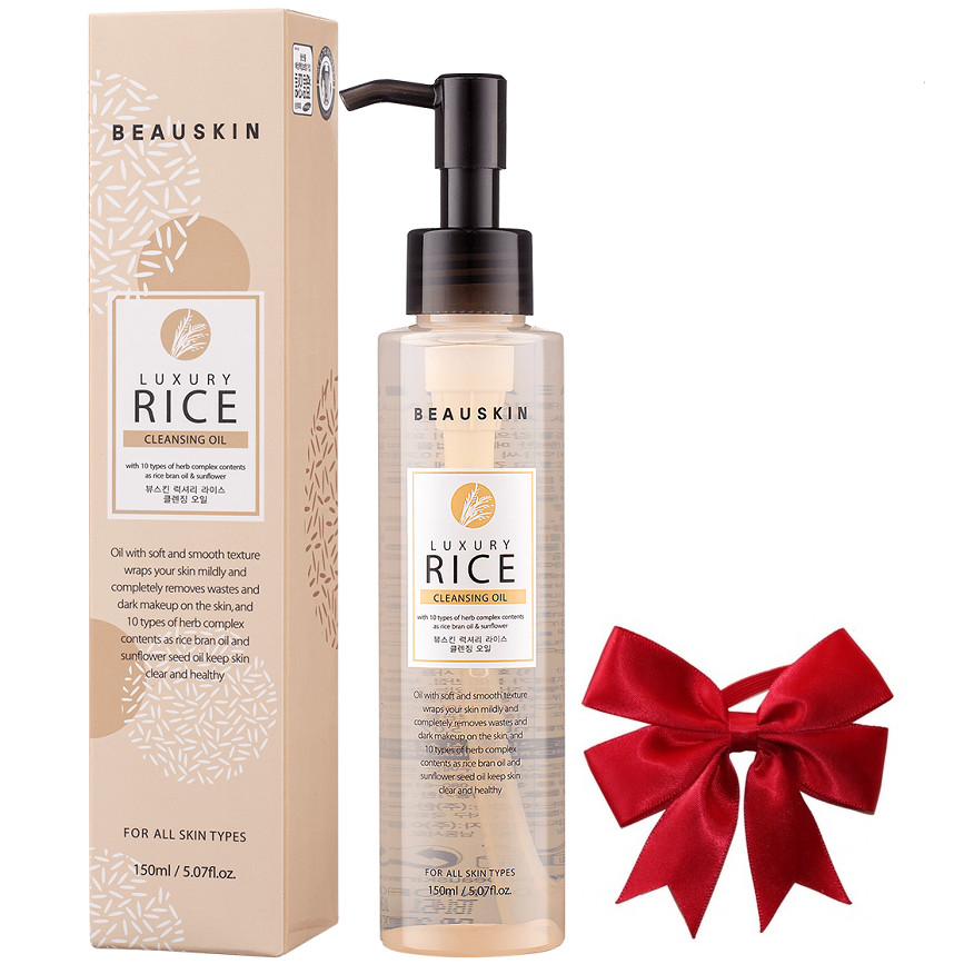 Nước tẩy trang mắt môi từ tinh chất gạo BEAUSKIN LUXURY RICE CLEANSING OIL Hàn quốc 150ml/ Chai Kèm 1 nơ xinh