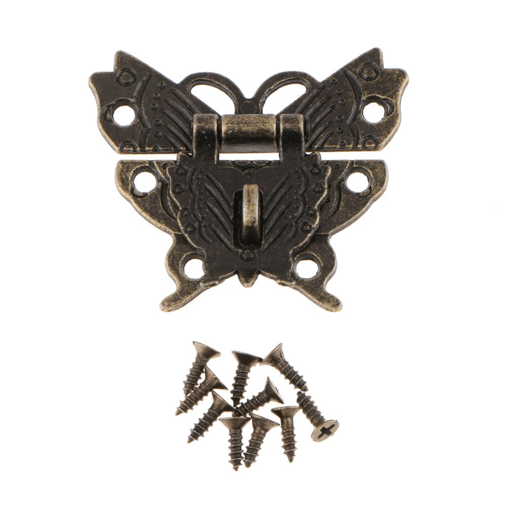 Butterfly Buckle Hasp Wood Box Wine Box With Buckle Antique Lock