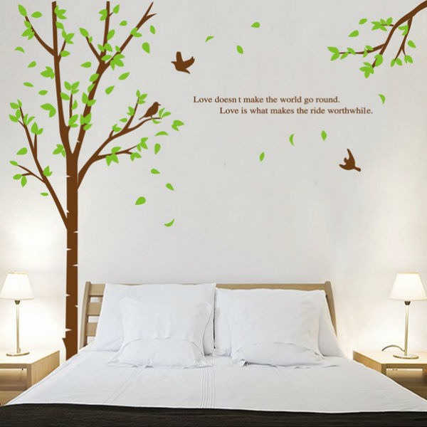 Decal Dán Tường Trang Trí Cây Và Chim 1