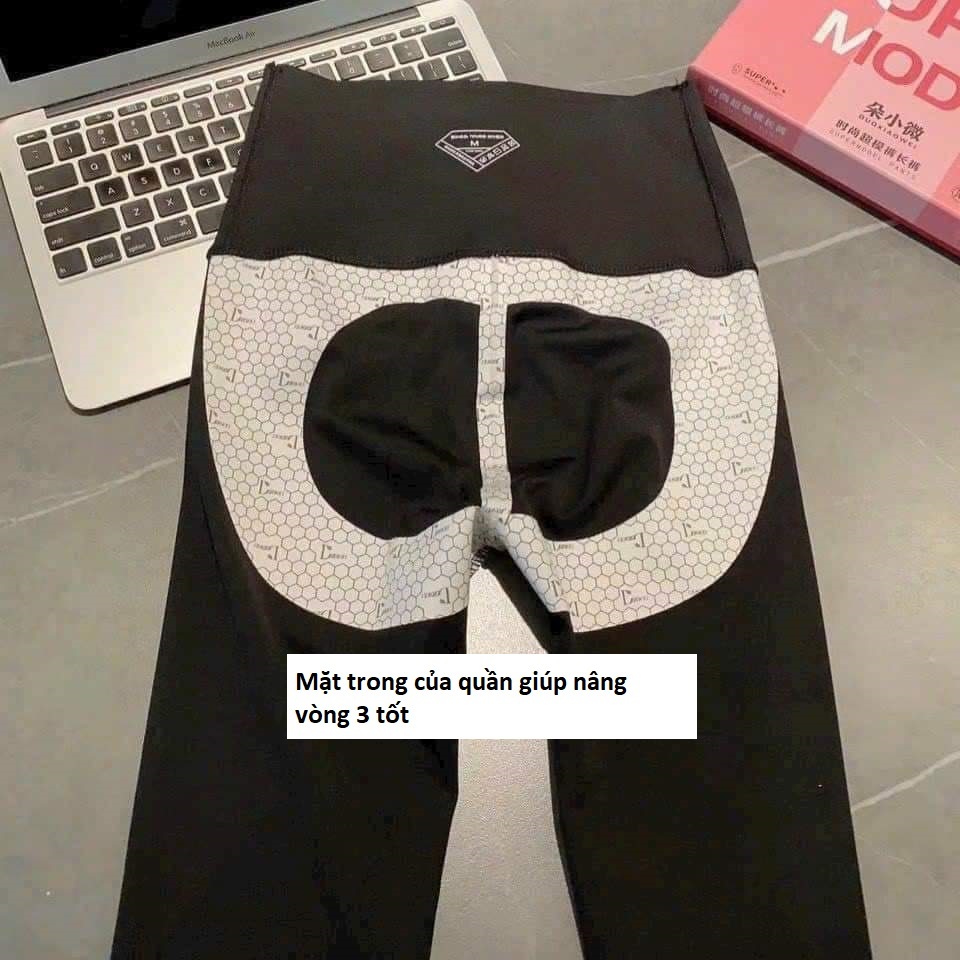 Quần Legging Nữ Cao Gen Bụng Nâng Mông, Quần Legging Dài Thun Lạnh Ôm Eo Hàng QC [HÀNG CAO CẤP] 6.0 Thương Hiệu BAW mã LG01