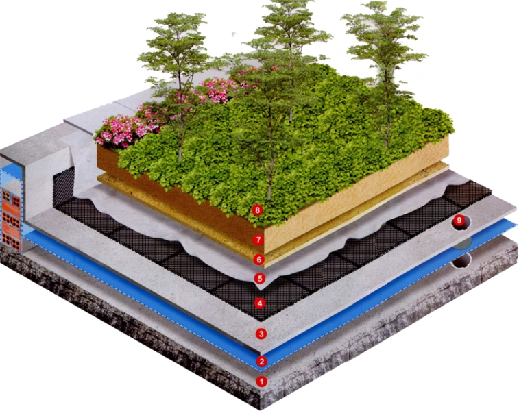 1m2 Tấm thoát nước, vỉ thoát nước HOLO cho sân vườn, sân thượng, vườn trên mái