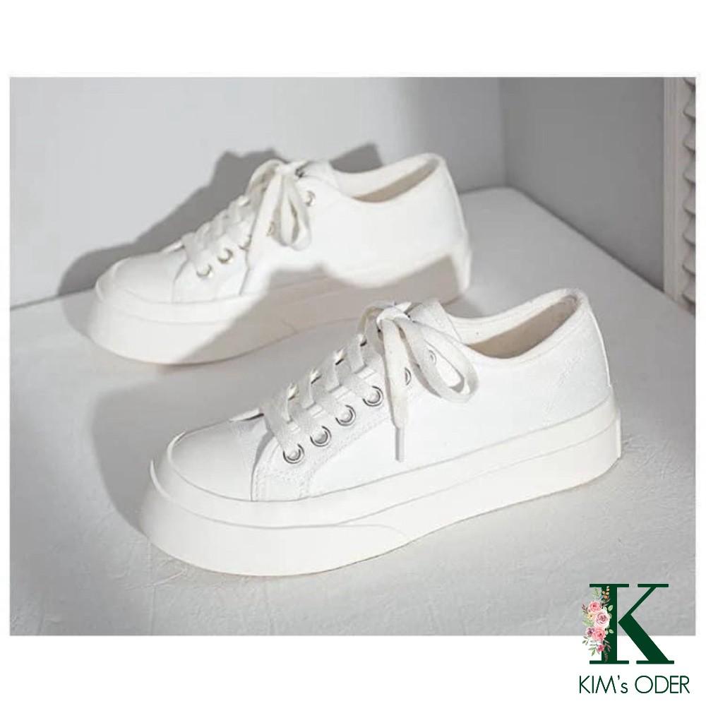 Giày thể thao nữ sneaker đế bằng bánh mì basic độn đế vải canvas bata màu pastel phong cách Ulzzang Hàn Quốc đủ size