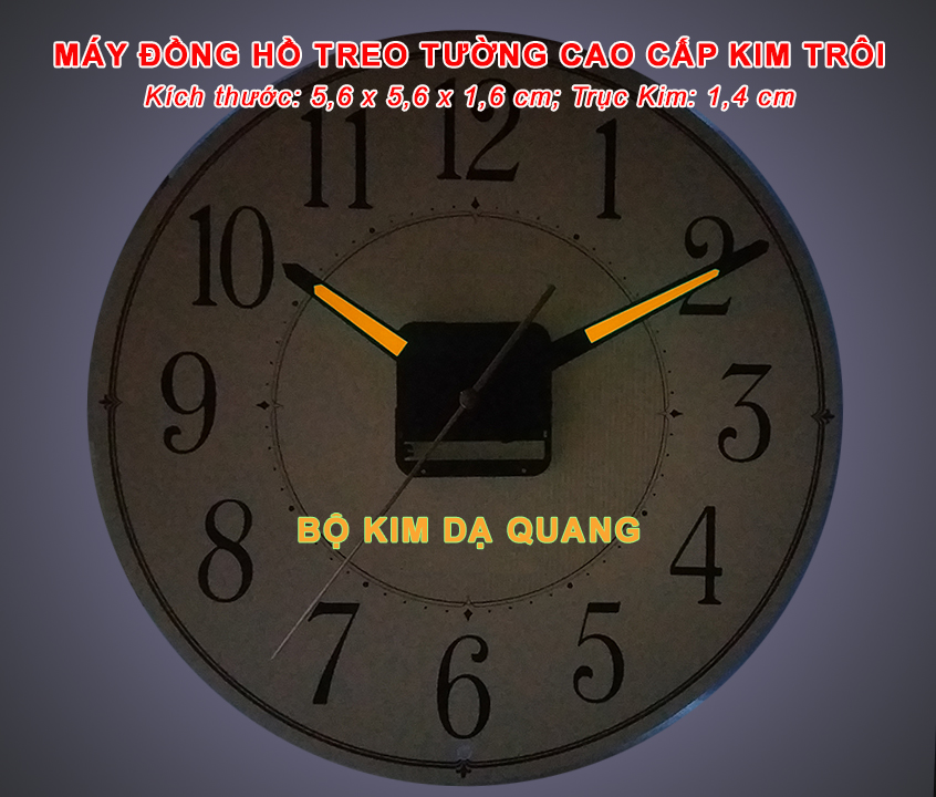 Máy Đồng Hồ Eastar Kim Trôi Độ Chính Xác Cao – Bộ Kim Đao thân Kim màu Đen có Dạ Quang màu Cam – Kèm theo Pin Maxell.