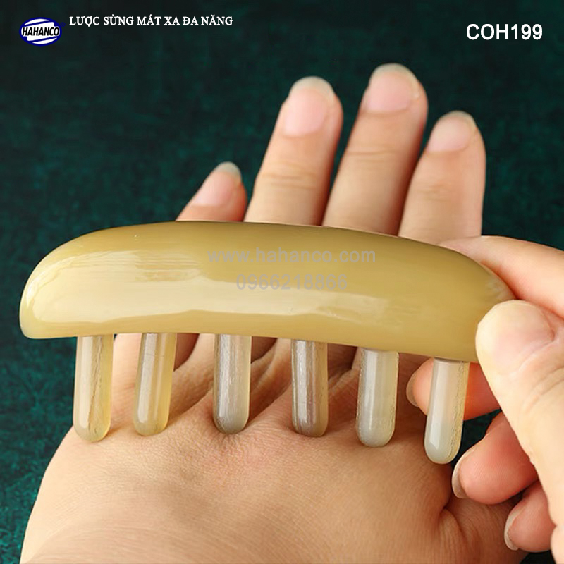 Lược sừng MÁT XA toàn thân đa năng thư giãn, Massage đầu giúp lưu thông máu đả thông kinh mạch, giảm nguy cơ đau đầu chóng mặt khi ngồi làm việc lâu - HAHANCO