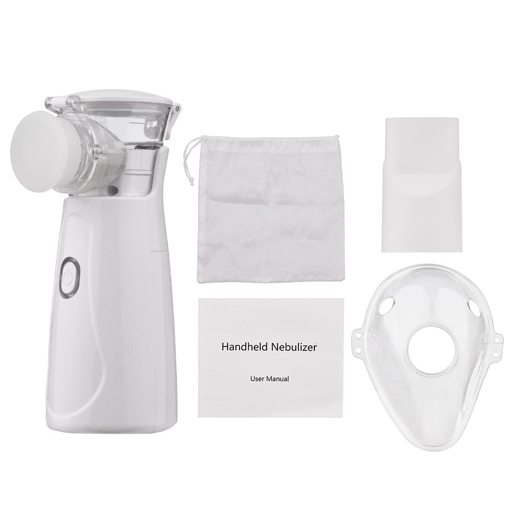 Máy phun sương siêu âm mini Máy phun sương cầm tay gia dụng Dung tích 10ml Bộ phân phối chất lỏng với mặt nạ có thể thay thế cho người lớn và trẻ em