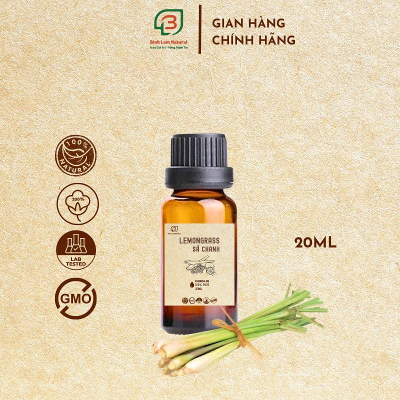 Tinh dầu sả chanh nguyên chất giải cảm, thơm phòng, kháng khuẩn, đuổi muỗi Bình Lam Natural 20ml