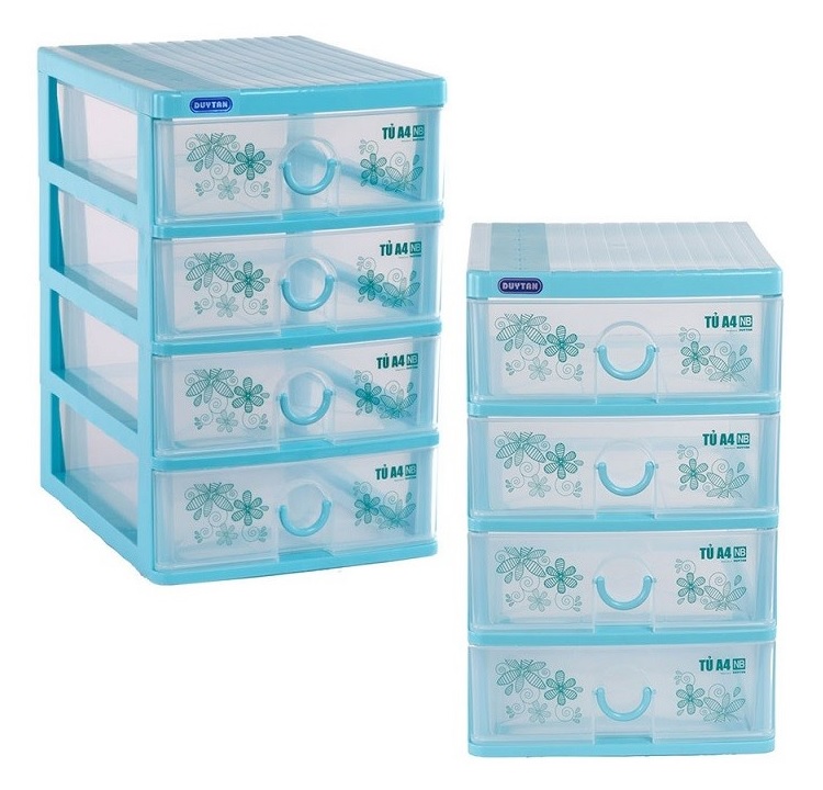 Tủ nhựa Duy Tân Tomi A4 nắp bằng 4 ngăn - 43433 - Giao màu ngẫu nhiên - Hàng chính hãng