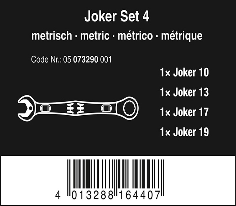 Bộ cờ lê tròng cóc joker 4 cái, Wera 05073290001