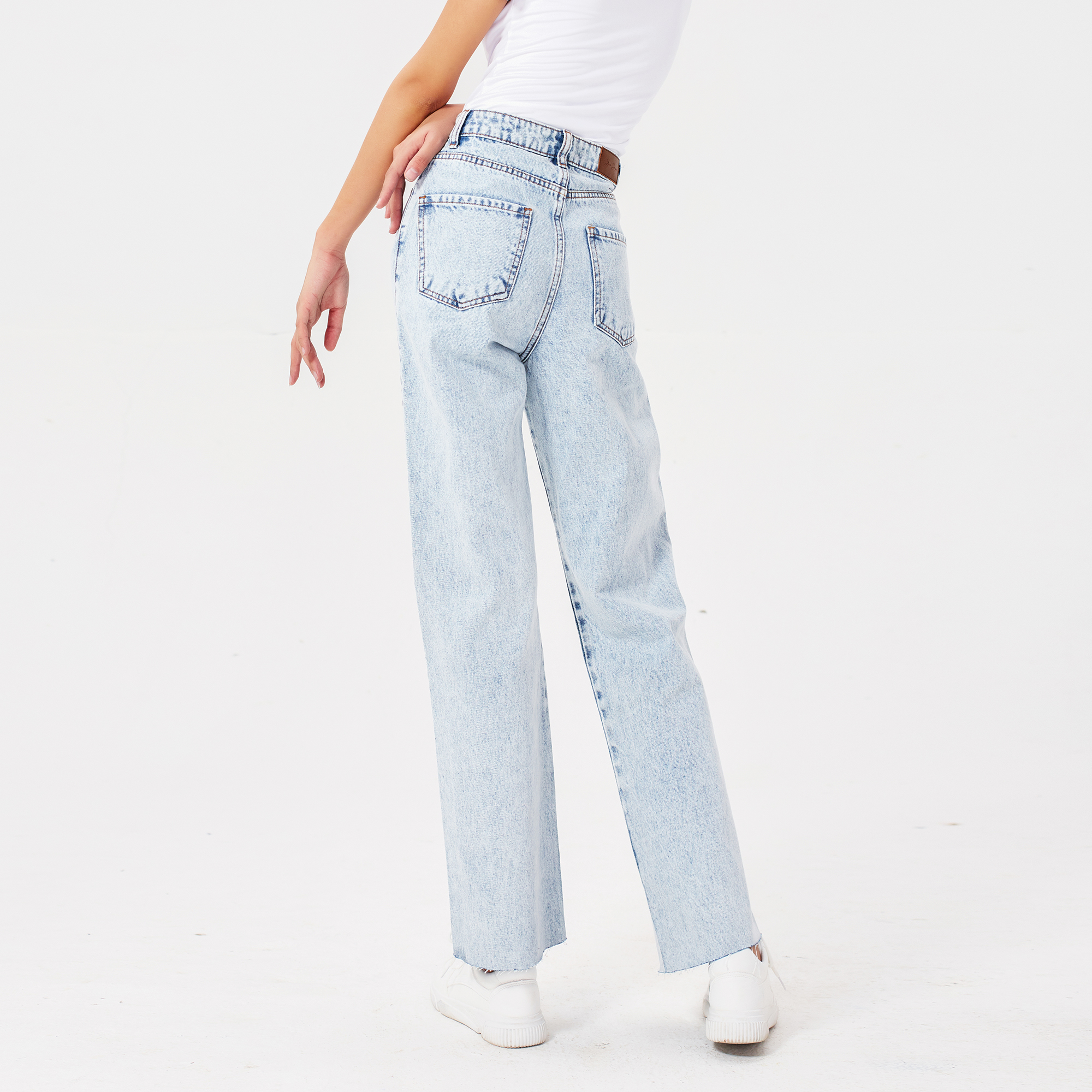 Quần Jean Nữ Ống Rộng Lưng Cao Aaa Jeans