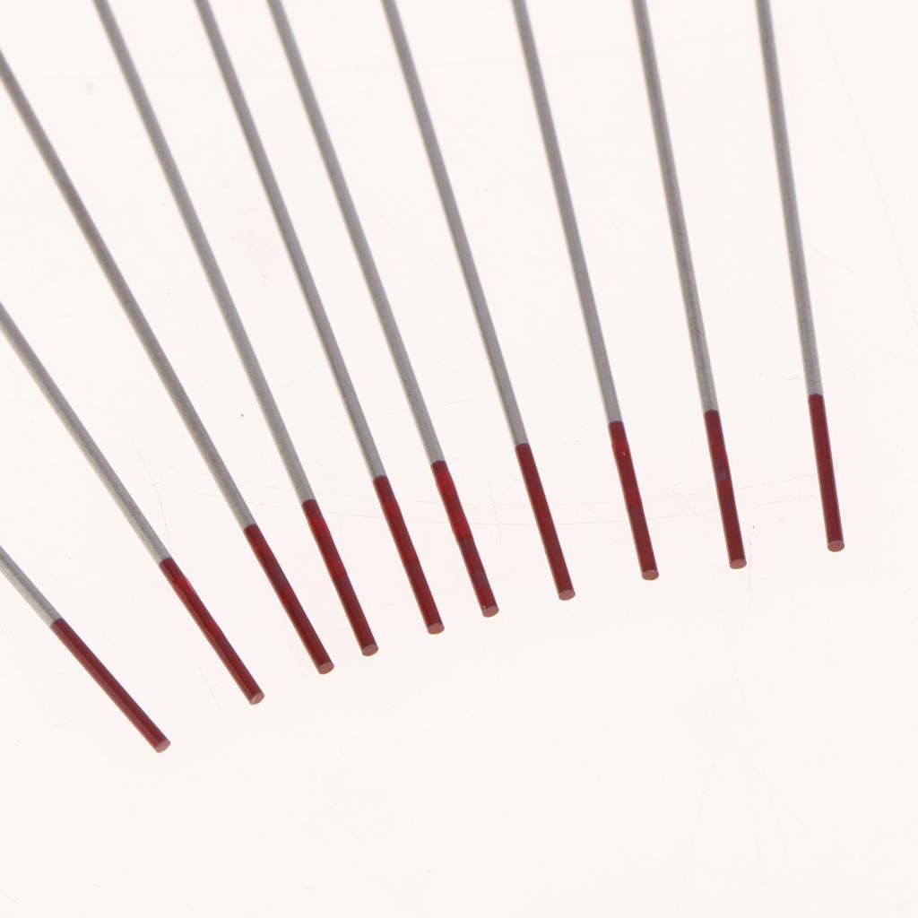 10 Pieces WT20 1/25 x5.9inchh 2% Thoriated Red Tungsten Electrodes Welding Tig Rods