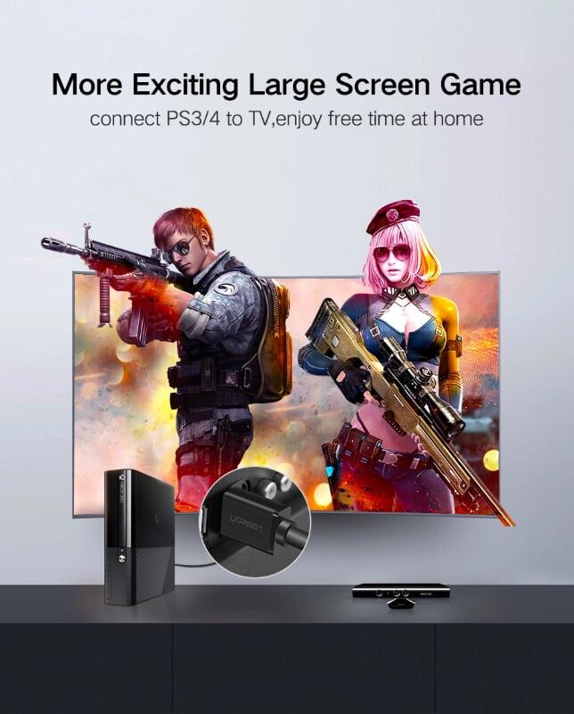 Ugreen UG50410HD104TK 100M màu Đen Cáp tín hiệu HDMI chuẩn 1.2 hỗ trợ phân giải 1080 - HÀNG CHÍNH HÃNG
