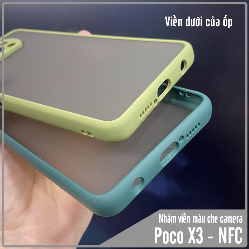 Ốp lưng cho Xiaomi Poco X3 NFC trong nhám viền màu che camera
