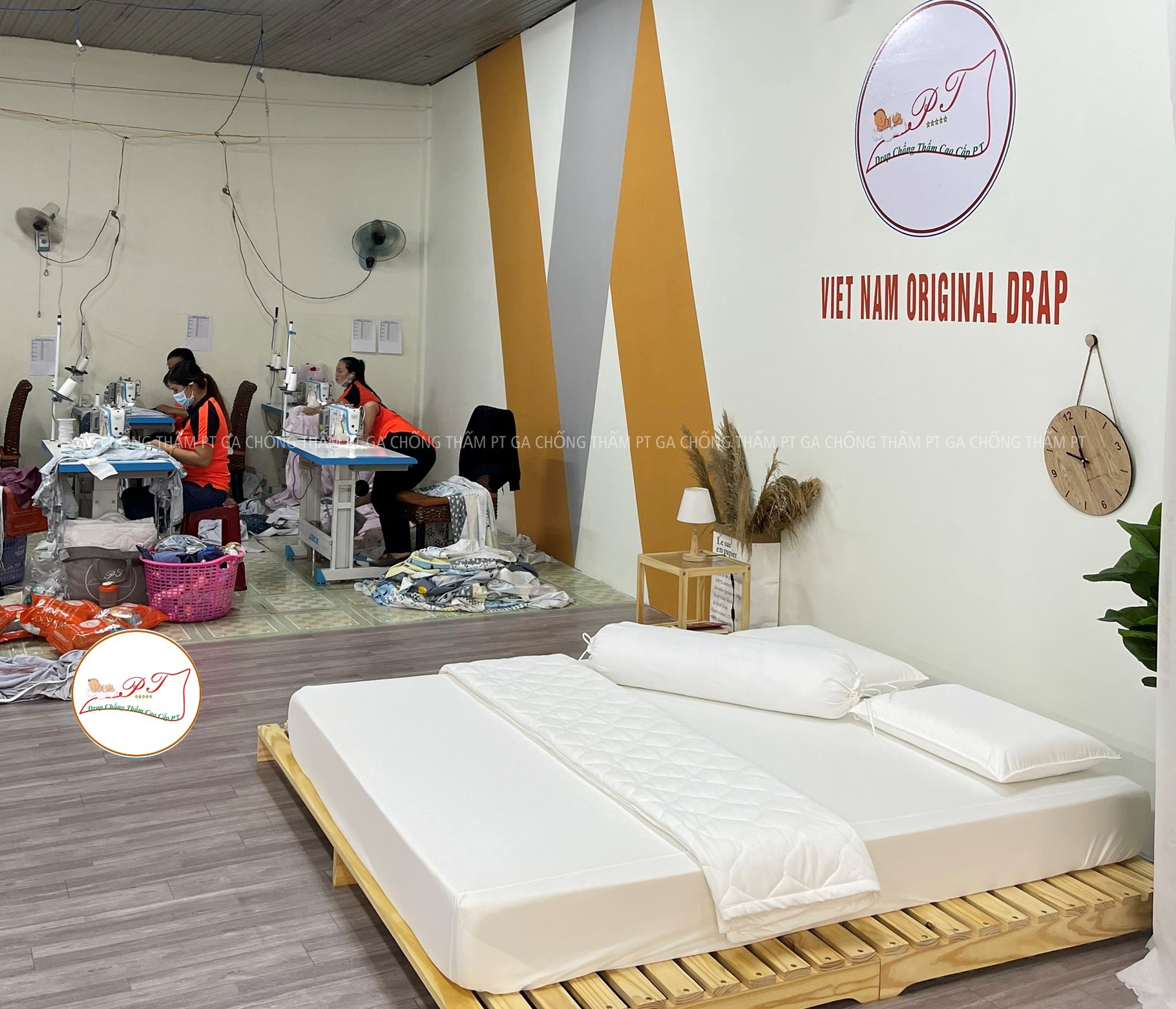Ga Chống Thấm Cao Cấp PT Mẫu Họa Tiết Trắng Trơn