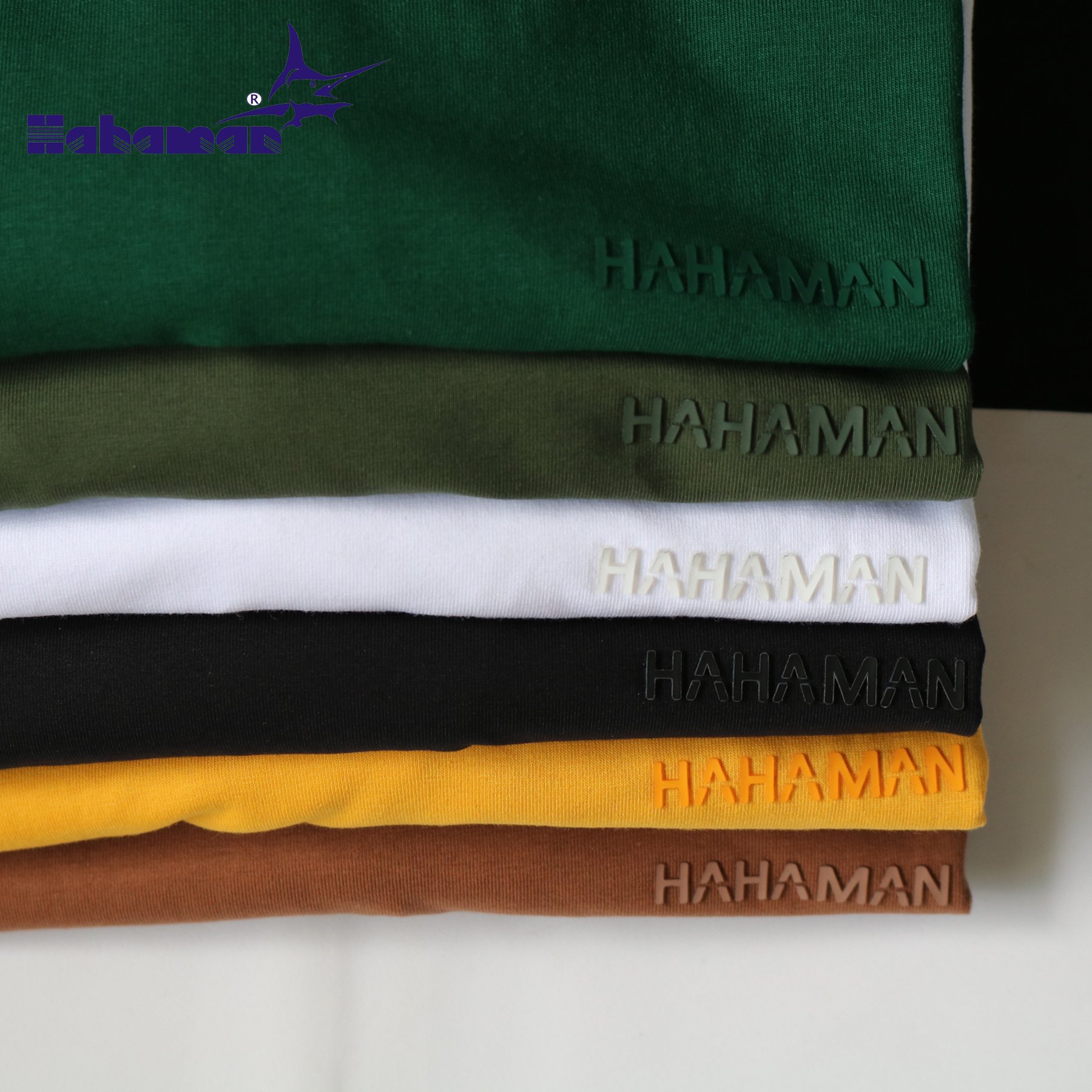 Áo thun nam cổ tròn HAHAMAN vải Cotton co giãn,dày dặn cao cấp CT06002
