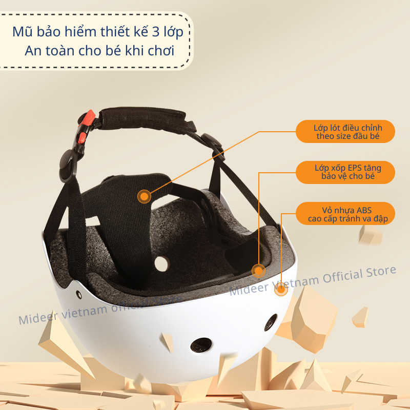 Đồ bảo hộ tay chân kèm mũ cho bé Mideer Protective Clothing Bike, đồ chơi vận động cho bé