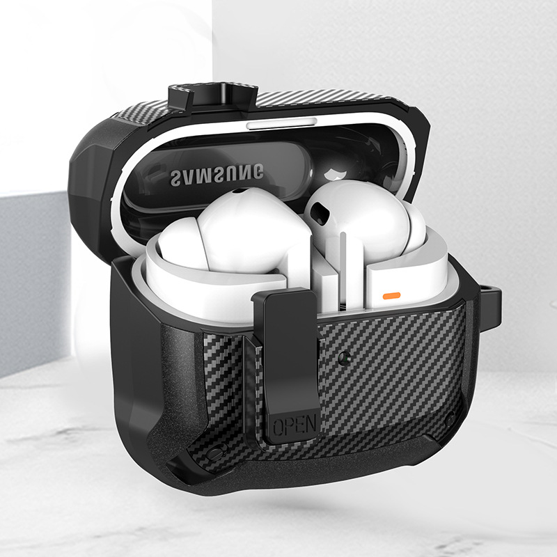 Bao Case Ốp Chống Shock Có Khóa Chống Thất Lạc Rơi Tai Nghe cho Samsung Galaxy Buds 3 / Buds 3 Pro - Hàng Chính Hãng